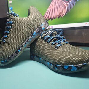 Nobull Olive and Blue Camo Radial Trainers W 6.5
